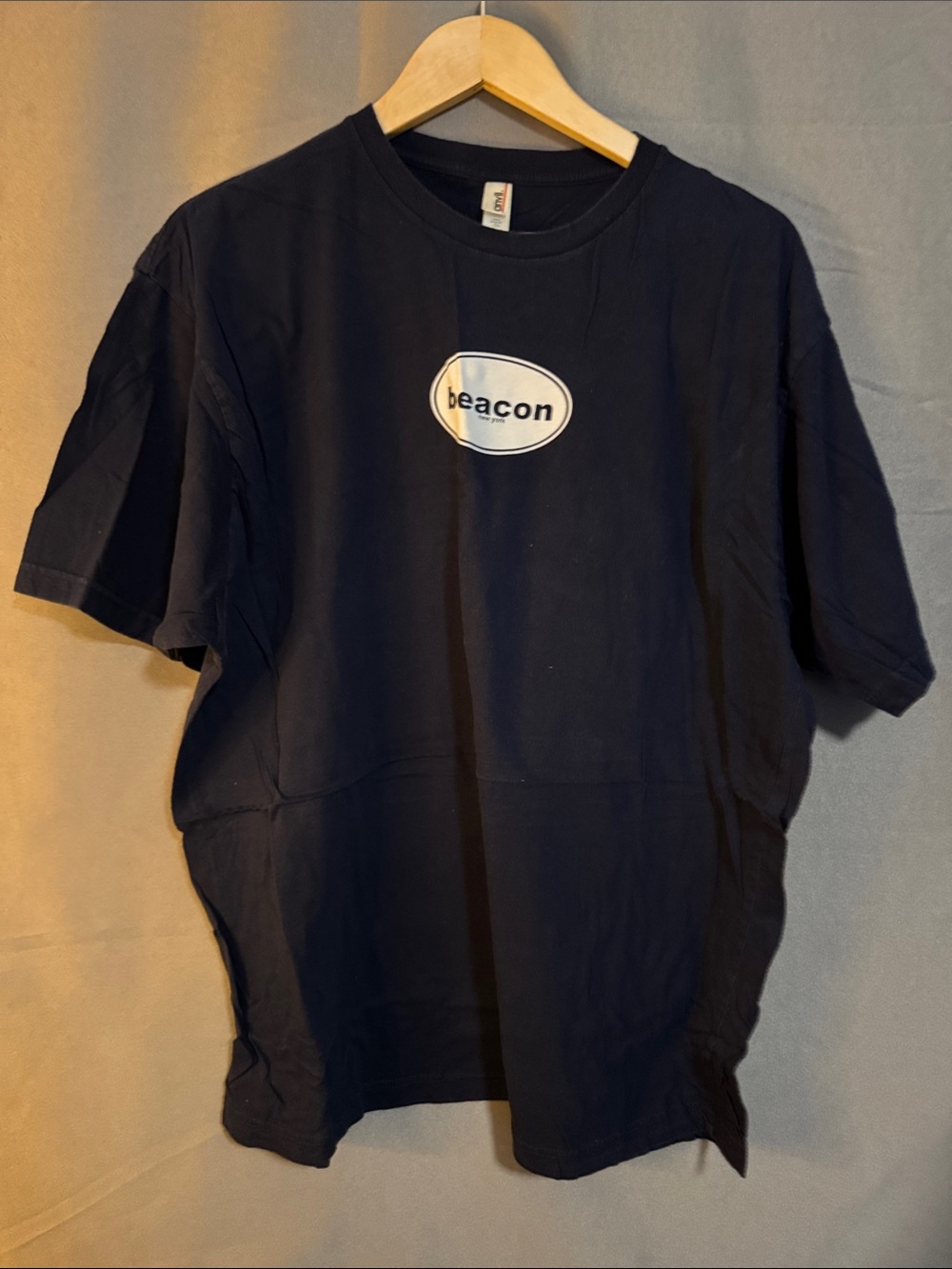 Anvil Navy Short-Sleeve Tee with White Beacon Patch
